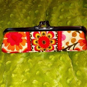 Vera Bradley kisslock thin eyeglass case or lipstick holder